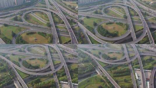 中国郑州城市立交桥上的交通高清在线视频素材下载