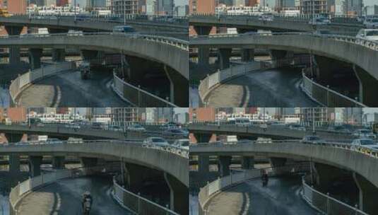 城市立交桥高架桥车辆快速行驶高清在线视频素材下载