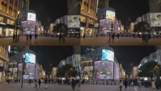 上海外滩步行街夜景高清在线视频素材下载