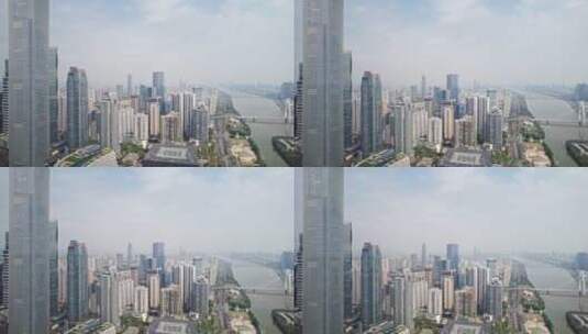 广州CBD珠江新城航拍城市风光空镜高清在线视频素材下载
