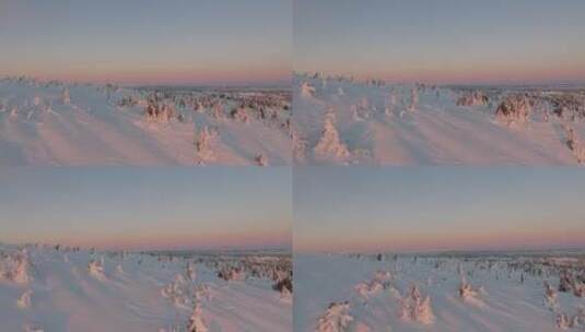 雪后的平原雪地日出高清在线视频素材下载