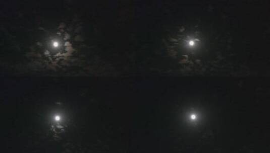 黑天月亮月夜月色云追月亮高清在线视频素材下载