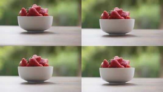 草莓特写农产品有机产品广告素材高清在线视频素材下载