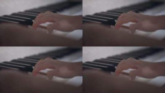 弹钢琴的特写高清在线视频素材下载