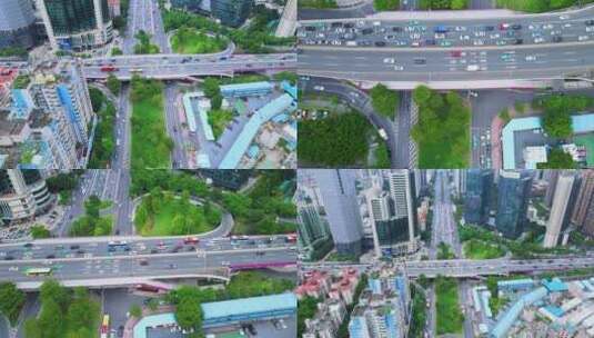 广州黄埔大道交通立交桥航拍高清在线视频素材下载