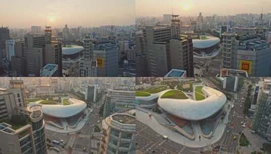 韩国首尔城市航拍高清在线视频素材下载