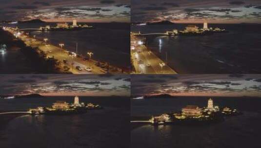 山东烟台蓬莱八仙过海葫芦岛夜景高清在线视频素材下载