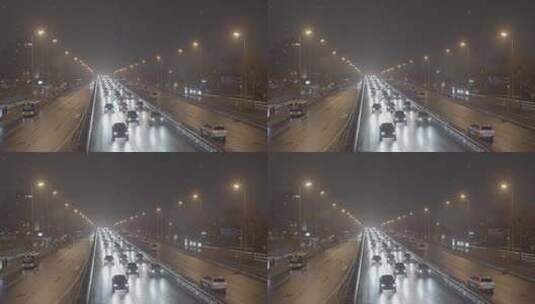 北京夜景车流高清在线视频素材下载