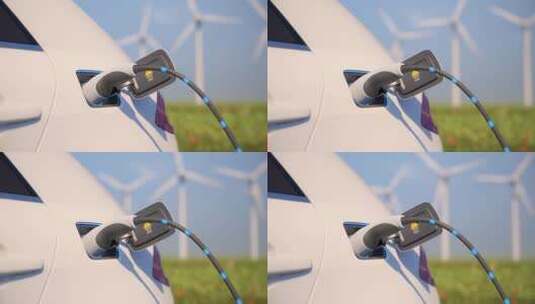 充电桩正在给新能源车充电高清在线视频素材下载