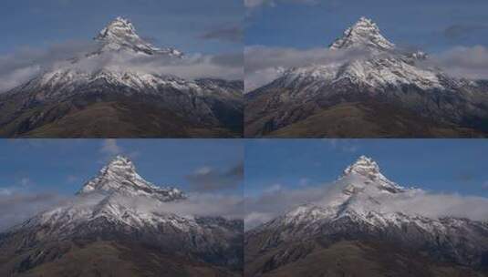 格聂 喀麦隆峰 延时摄影 自然风光 雪山高清在线视频素材下载