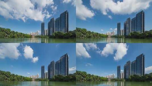 4K延时深圳城市宣传片-天鹅湖花园高清在线视频素材下载