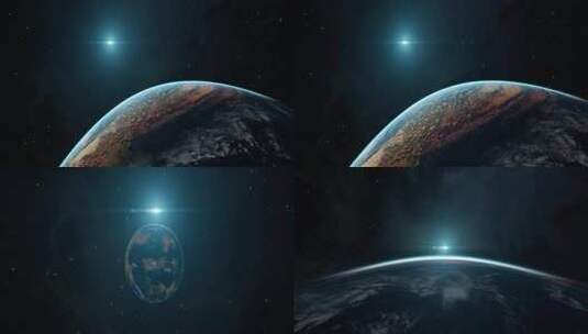 地球 8K星球宇宙太空行星流浪地球加长版高清在线视频素材下载