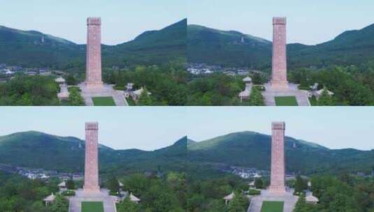 茅山苏南抗战胜利纪念碑-4k航拍高清在线视频素材下载
