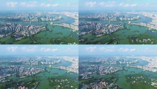 【4K】航拍惠州惠城区蓝天白云大景高清在线视频素材下载