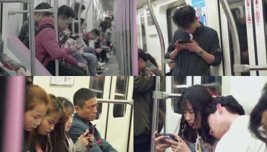 武汉地铁人流 车厢乘客 地铁上坐车的乘客高清在线视频素材下载