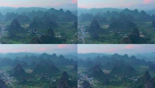 广西贺州桂林风景如画喀斯特地貌高清在线视频素材下载