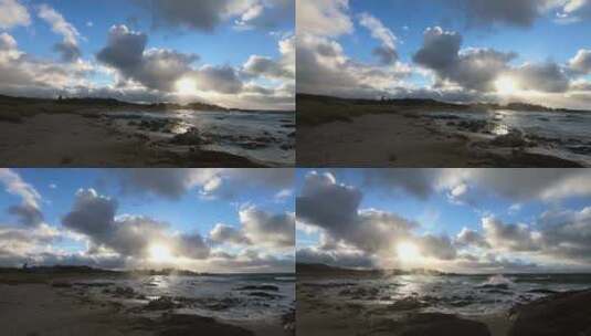 日落下的美丽的沙滩高清在线视频素材下载