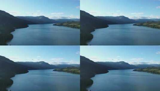 森林阳光树林山川河流自然风光航拍中国风景高清在线视频素材下载