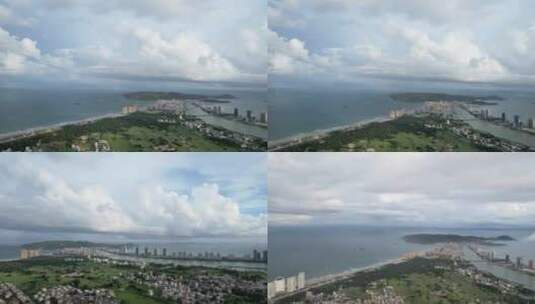 4K广东惠州双月湾大全景航拍视频高清在线视频素材下载
