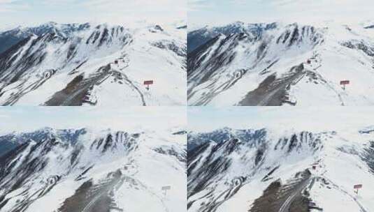 航拍冬季夹金山风景川西高原雪山景色迷人高清在线视频素材下载