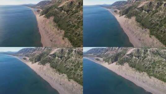 沿岸被海水冲刷的沙丘高清在线视频素材下载