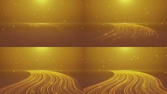 粒子光线 金色粒子河流背景 粒子流动高清在线视频素材下载