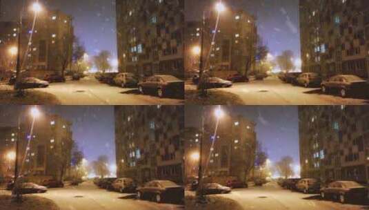 孤寂的雪夜高清在线视频素材下载