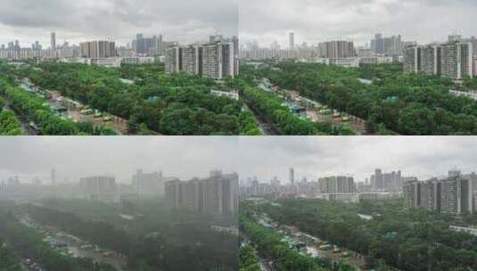 深圳城市阵雨过程记录8k延时素材高清在线视频素材下载