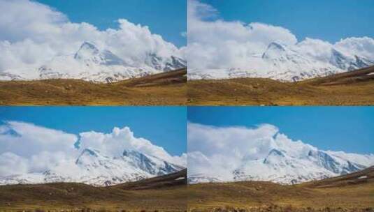 西藏阿里冲巴雍措雪山高清在线视频素材下载