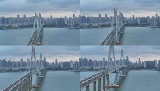 航拍湛江海湾大桥高清在线视频素材下载