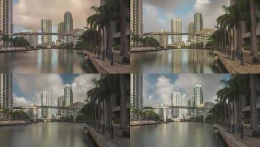 迈阿密河延时摄影高清在线视频素材下载