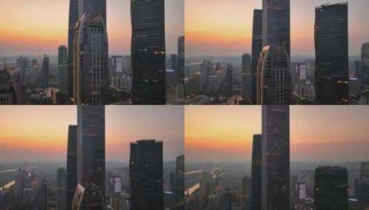4K航拍广州周大福金融中心高清在线视频素材下载