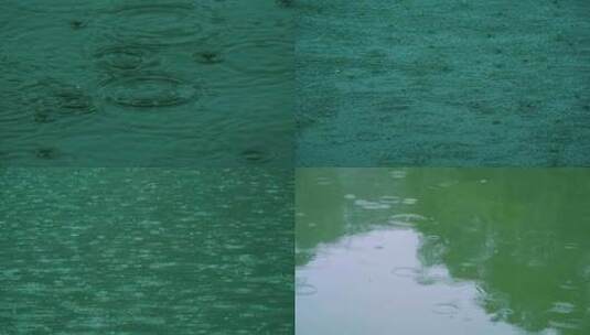 湖泊下雨湖面水波纹高清在线视频素材下载