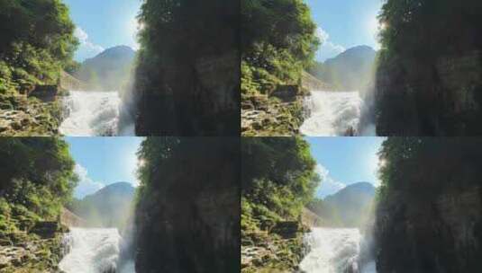 湖北利川腾龙洞旅游景区阳光里的卧龙吞江高清在线视频素材下载