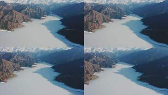 新疆天山天池 博格达峰 雪山航拍高清在线视频素材下载