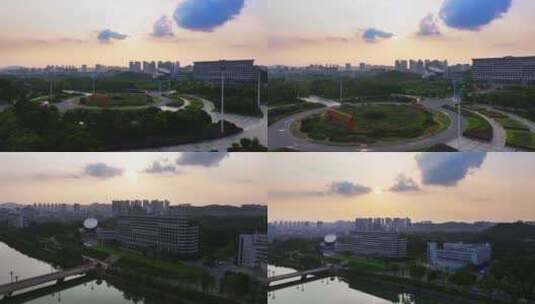 【航拍】咸宁政府大楼人民广场11高清在线视频素材下载