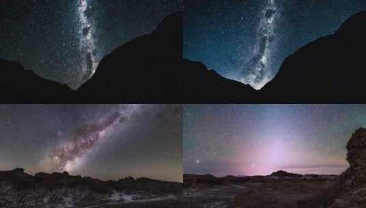 山脉星空银河延时摄影高清在线视频素材下载