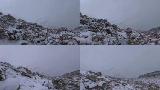 下雪后的高山积雪高清在线视频素材下载