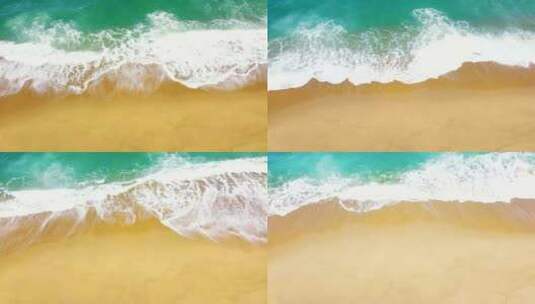 海浪拍向沙滩的特写慢动作镜头高清在线视频素材下载
