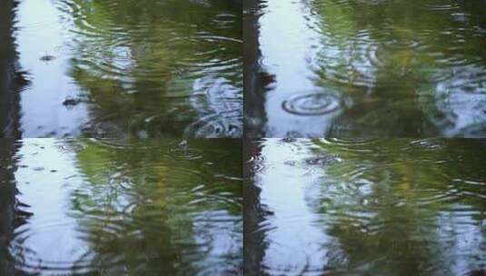 4K水面雨滴高清在线视频素材下载