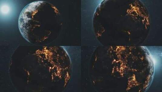 3d动画旋转现实主义行星地球围绕太阳的轨高清在线视频素材下载
