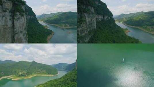 乌江画廊 悬崖绝壁 乌江小山峡高清在线视频素材下载