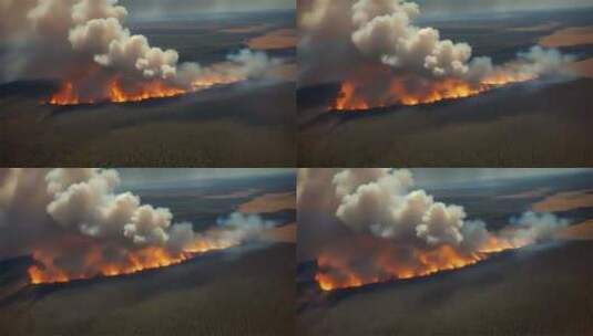 AIGC素材 森林大火山火防治高清在线视频素材下载