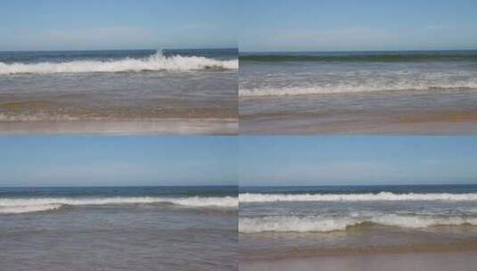 【4k原创】汕尾金町湾海岸边的海浪潮起潮落高清在线视频素材下载