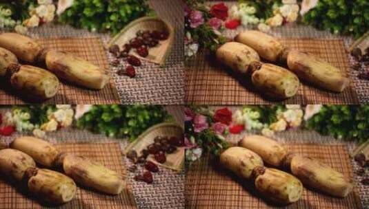 美食蔬菜食材莲藕高清在线视频素材下载