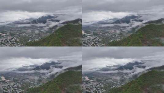 边缘城市雨后航拍高清在线视频素材下载