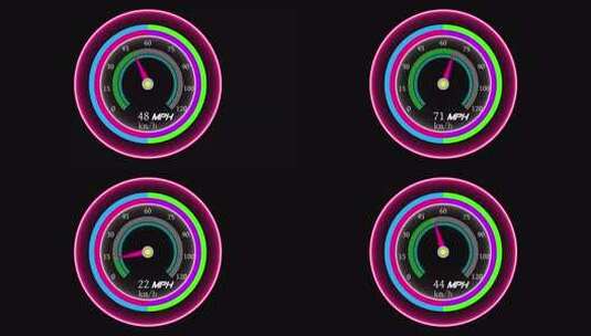 技术速度计动画。性能赛车仪表板。Vd 1高清在线视频素材下载