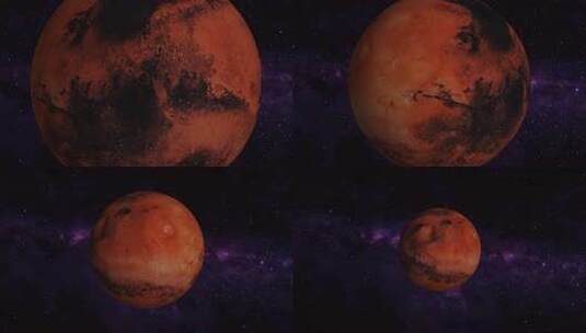 红色全火星概念3d火星旋转高清在线视频素材下载