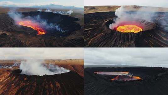 火山爆发火山喷发岩浆熔岩高清在线视频素材下载