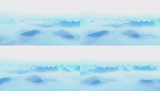 航拍贵州日出晨雾云海高清在线视频素材下载